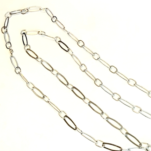 Chain Necklace, Paper Clip 📎Link Chain, Silver-tone Long 65", NWOT - Picture 5 of 6